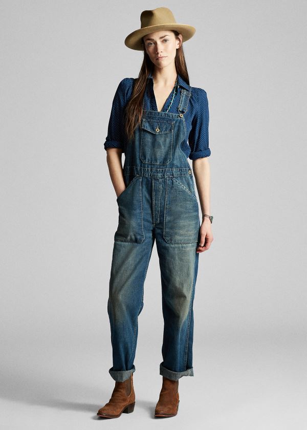 Ralph Lauren Denim Overalls Dame Danmark (GXBAY9534)